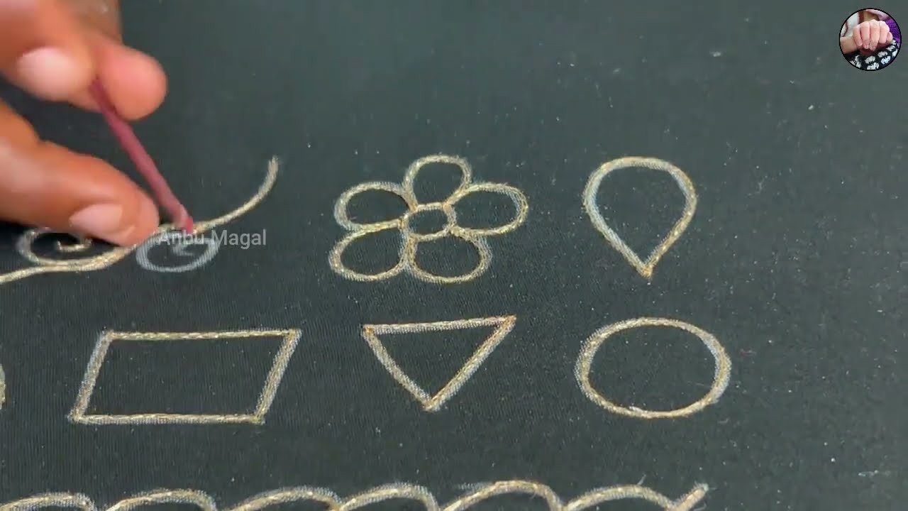 Aari practice class 04 | Differnt shape with chain |Aari chain stitch practice #aaribeginners #aari