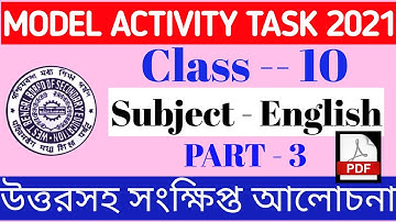 Model activity task class 10 English part 3