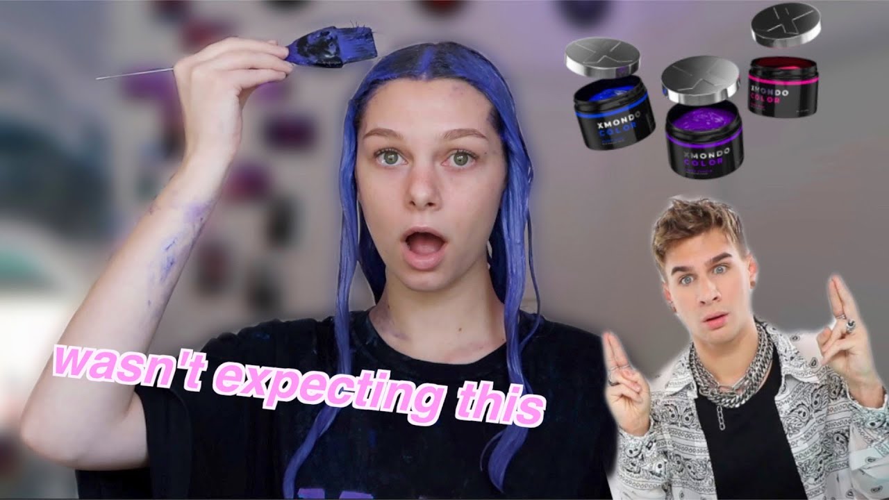 DYING MY HAIR WITH BRAD MONDO'S NEW COLOR LINE (BLUE AND PURPLE) - YouTube