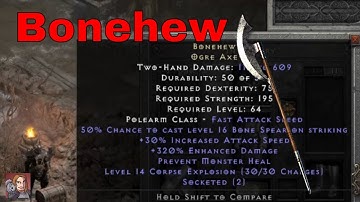 D2R Unique Items - Bonehew (Ogre Axe)