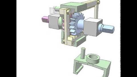 Gear rack drive for reversing rotation 1