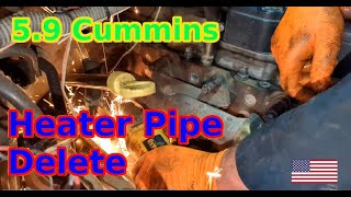 Heater Return Pipe Delete: 5.9 Cummins 2005 Dodge Ram