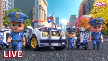 Baby Police Play with Toy Cars! BillionSurpriseToys songs, Cartoons, and Family Playsongs!
