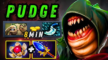 Insane Raid Boss Carry 🔥 8min Blink Dagger with Scepter + Lotus Build 🔥 Pudge Carry Dota 2