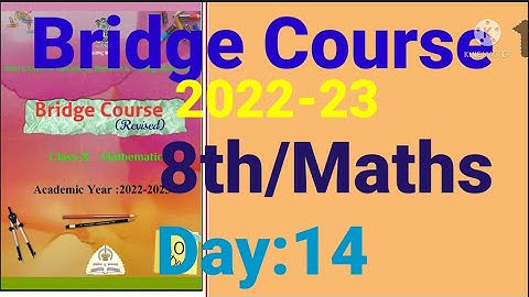 8th||Mathematics||Bridge Course||2022-23 ||Day:14th||English & SemiEnglish||Maths, Class 8,Day:14
