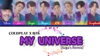 Coldplay X BTS - My Universe ( SUGA's Remix)  Colour Code Lyrics(Eng\/Han\/Rom)