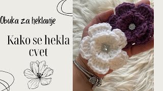 Kako Se Hekla Cvet, Heklani Cvetic, Cvet Za Kape, Trake I Šnale