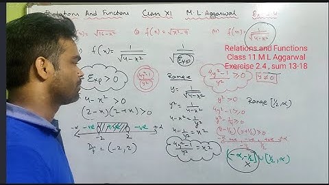 Relations and functions class 11 , M L Aggarwal || isc || Exercise 2.4 | sum 13-8 | Domain and range