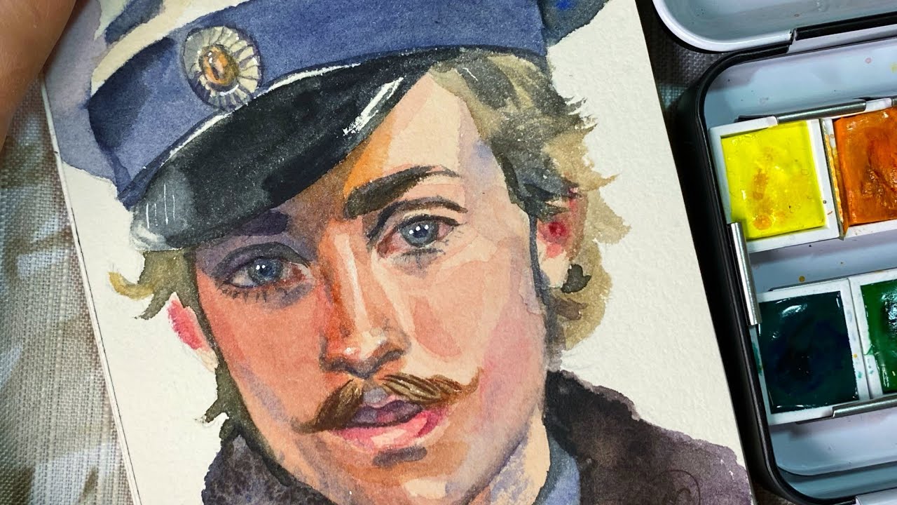 Бесплатный урок, портрет акварелью 3 простых шага.