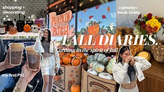 FALL DIARIES 🍂 | my first PSL , spooky book chats, fall shopping & decorating, saying bye to summer