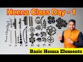 Henna classes day   1  basic henna designs for beginners  mehndi class  raj mehandi designer