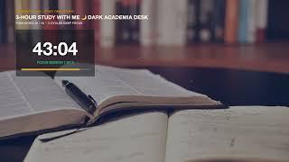 3 Hour Study Timer 🔔 | Soft Piano & Gentle Rain | Night Study Desk 🌙 (Study With Me) screenshot 4