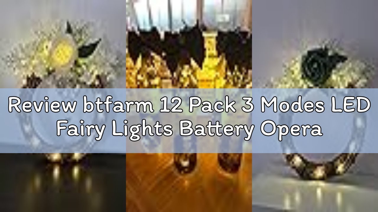 Review btfarm 12 Pack 3 Modes LED Fairy Lights Battery Operated, 2M 20LED Mini String Lights Battery