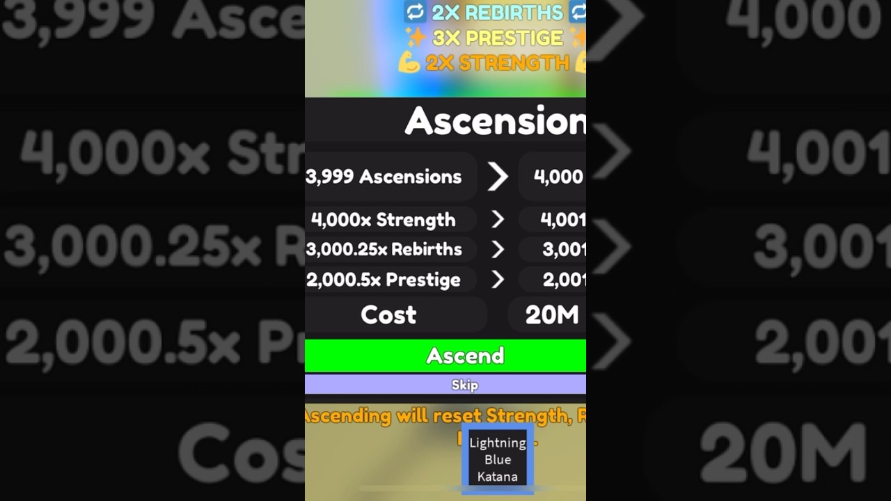 Getting 4000 ascensions in weapon masters 