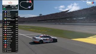 STAGE 1 GREEN FLAG PIT STOPS DENNY HAMLIN SPIN - 2024 GEICO 500 NASCAR CUP SERIES AT TALLADEGA