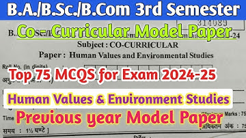 human values and environment studies ba bsc bcom 3rd semester co curricular impcqa