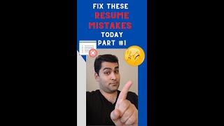 Most Common Resume Mistakes - Resume Donts - Resume Tips - Part 1 shorts