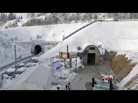 Строительство нового тоннеля на Южном ходе Транссиба в Саянах