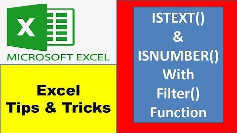 How to filter number and text in excel | Excel istext or isnumber | #excelfansonly