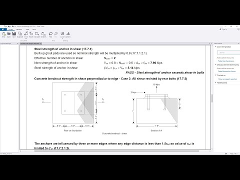 2. Tekla Tedds 2021 tutorials for Beginner | Anchor bolt design ACI318