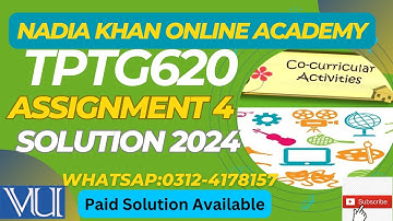 TPTG620 Assignment 4 Solution 2024 │Co Curricular Activities│Tptg620 assignment  4 solution 2024