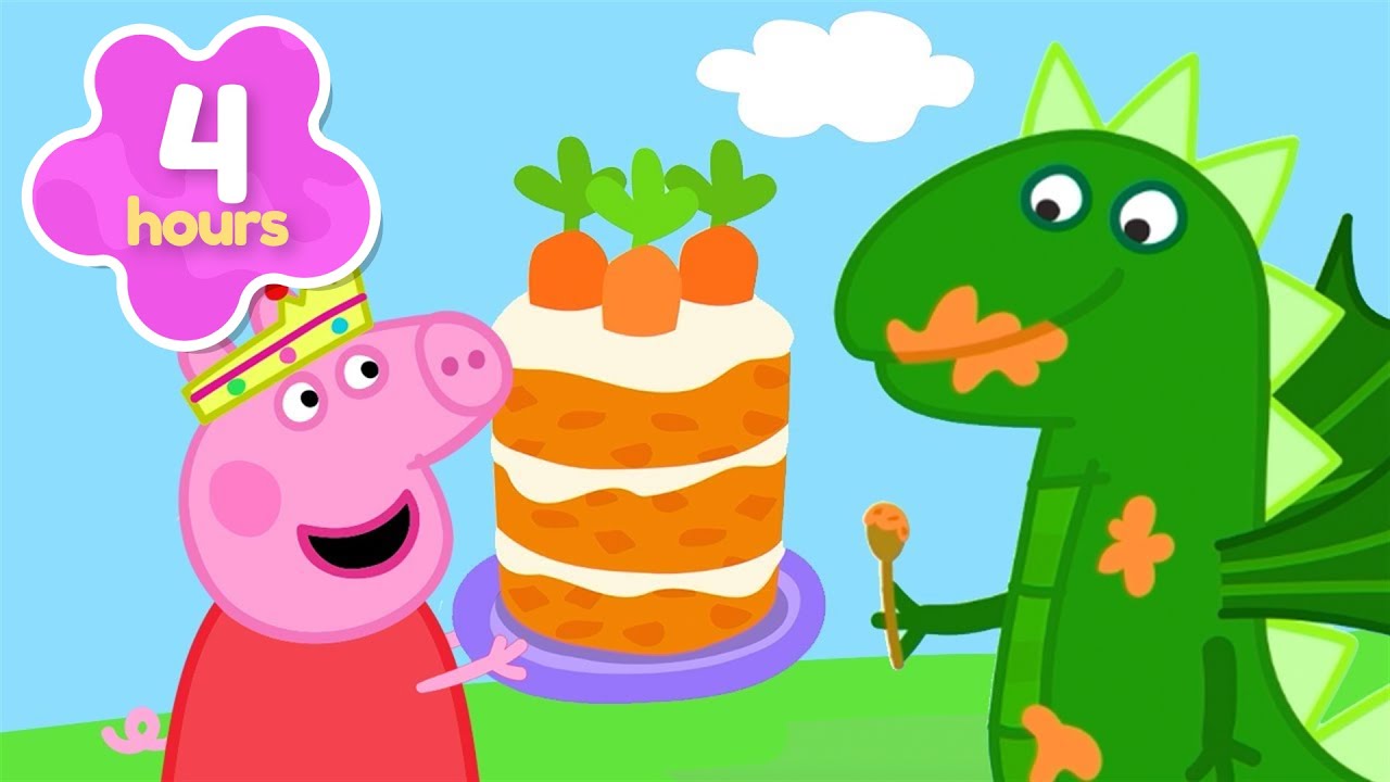 Peppa feeds HUNGRY Dragon 🎂🐉 ENORMOUS CAKE! 🥕Peppa Pig Full Episodes | 4 Hours
