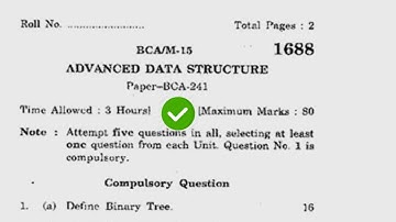 2015 Kuk BCA 4th Sem Advance Data Structure Question Paper