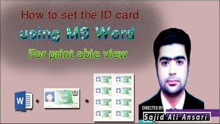 How to set id card for print-able view using MS word