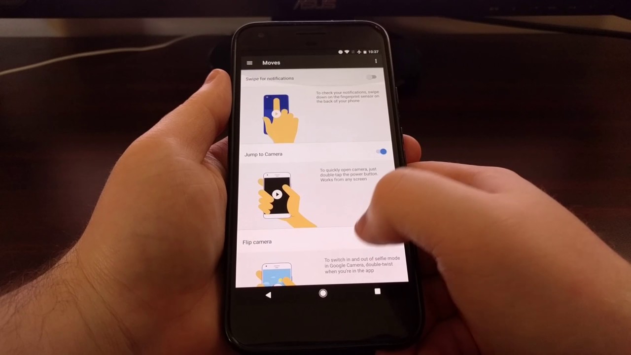 Notification Fingerprint Gesture on the Pixel and Pixel XL - YouTube