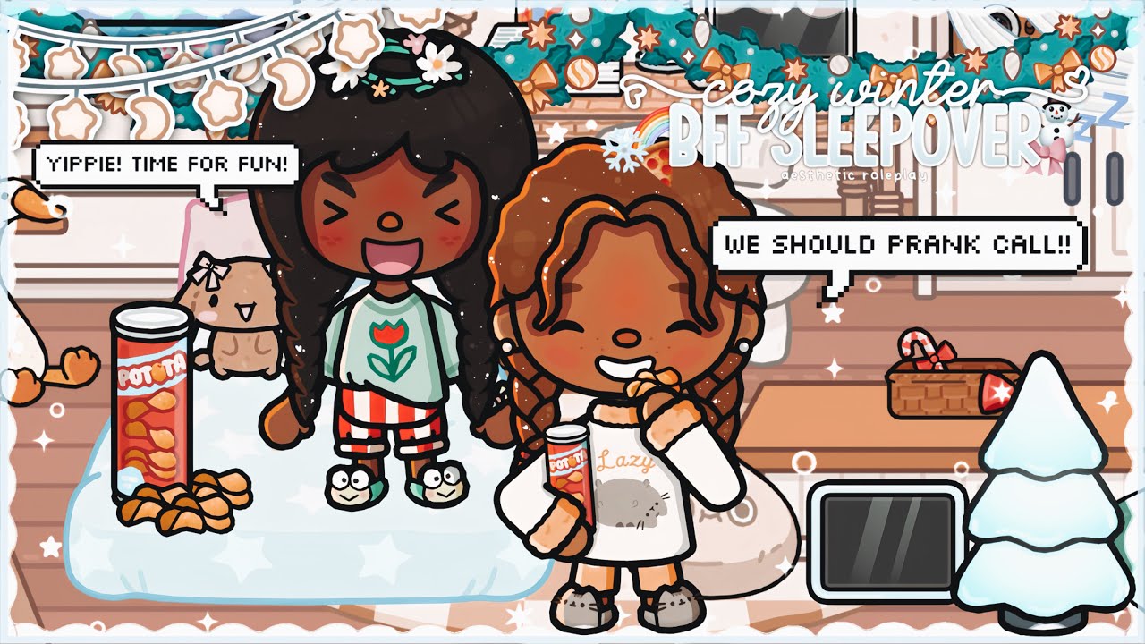 *COZY* BFF SLEEPOVER! ☃️🎀💤  | *voiced* 🔊 | Toca World Roleplay 🌎 