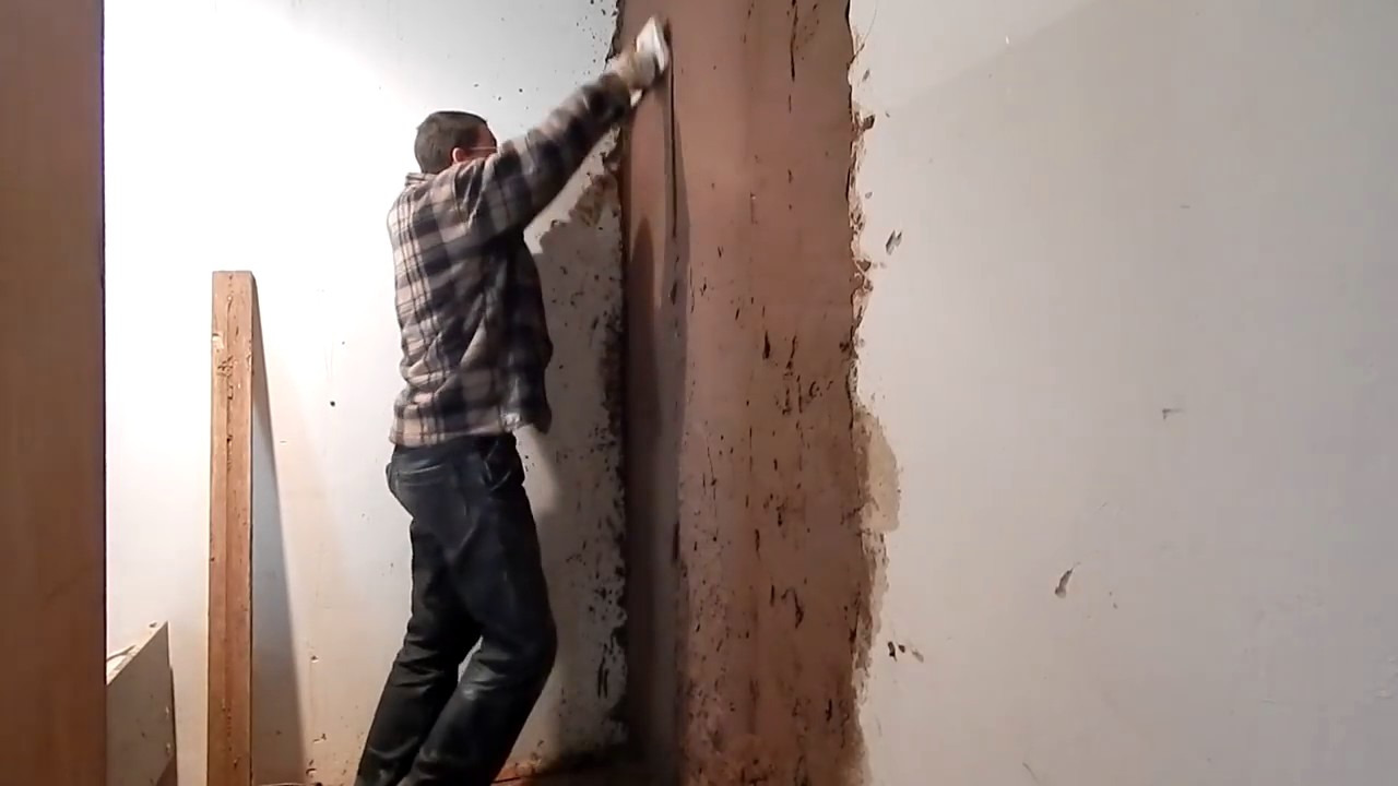 Штукатурка печки. Имитация кирпичной кладки. - YouTube