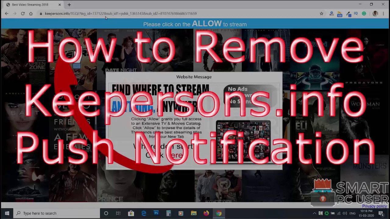 How To Remove Keepersons info Pop up Notifications Chrome Firefox 