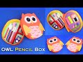 DIY Pencil Case/How to make an Owl Pencil Box with Cardboard/Best out of Waste