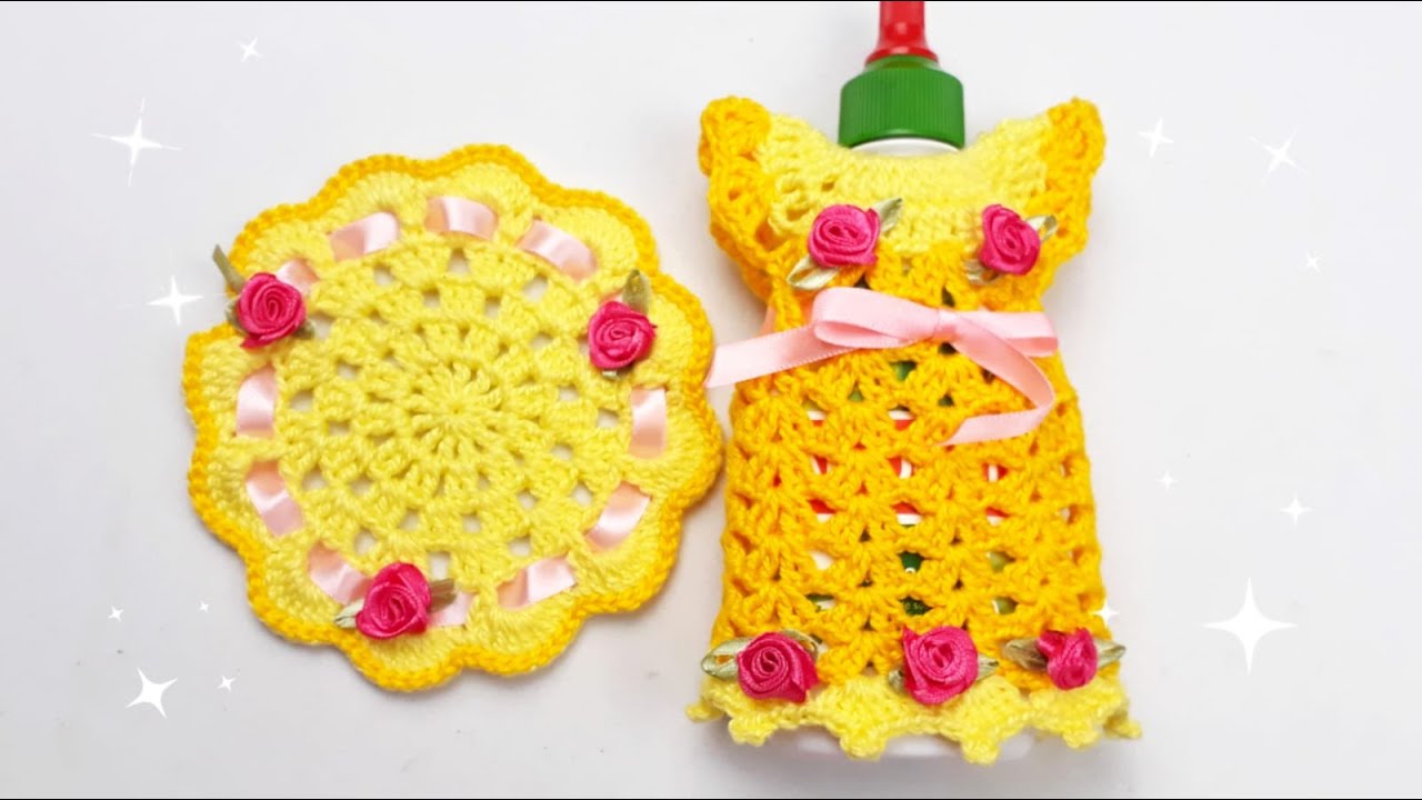 CAPA P/ ADOÇANTE - VESTIDINHO EM CROCHÊ - Pitty's Arts