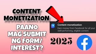 Paano mag submit ng form/interest kay Facebook para mainvite sa content monetization?