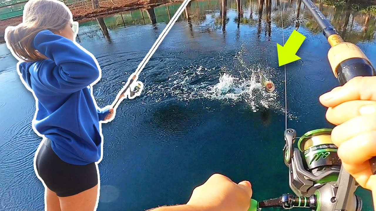 GIRLFRIEND Catches BIGGEST Bass Of Her Life! (Florida Golf Course