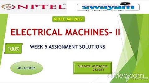 ELECTRICAL MACHINES- II WEEK 5 ASSIGNMENT SOLUTION