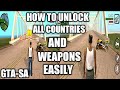 How to unlock gta san andreas all countries and weapons