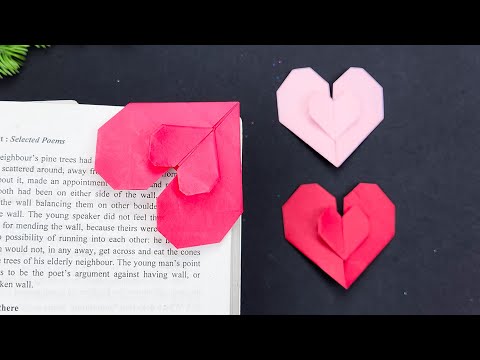 Origami Heart Bookmark 📚 How to Make a Paper Heart ❤️ Easy DIY for Valentine's Day