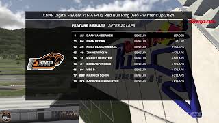 KNAF Digital iRacing Winter Cup 2024 Event 7: FIA F4 @ Red Bull Ring (GP)