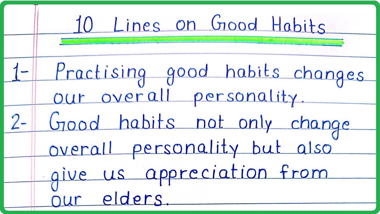 good habits essay class 4