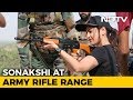 Watch: Sonakshi Sinha Fires A Near Splendid Shot At Army Rifle Range