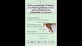 1-If the probability of failure in Null hypothesis is 0 2, what would be the probability of success?