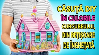 UȘOR! Casă DIY miniaturală și colorată, făcută din beţișoare de înghețată || ARTIZANAT DISTRACTIV!