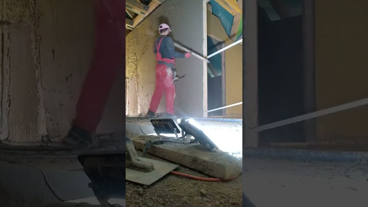 Штукатурка стен без маяков - YouTube