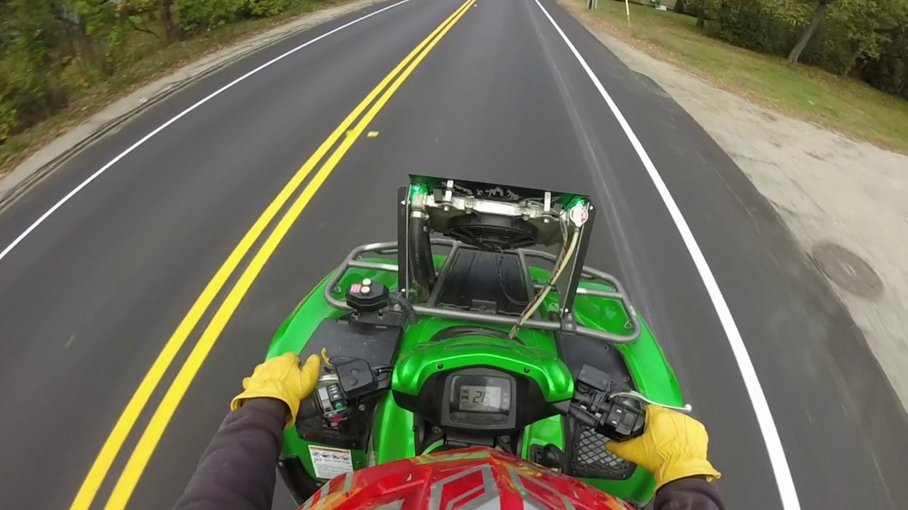 ATV UTV trail riding Main st to RT 2 Gorham NH 101417 YouTube