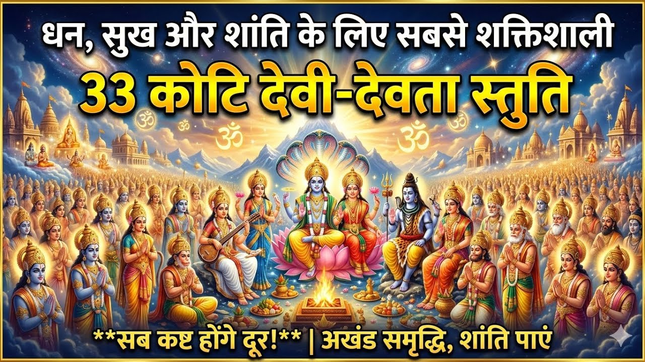 धन, सुख और शांति के लिए सबसे शक्तिशाली 33 कोटि देवी-देवता स्तुति | All Gods Stuti