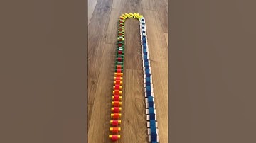 Simple domino line in reverse video #hevesh5 #domino#short