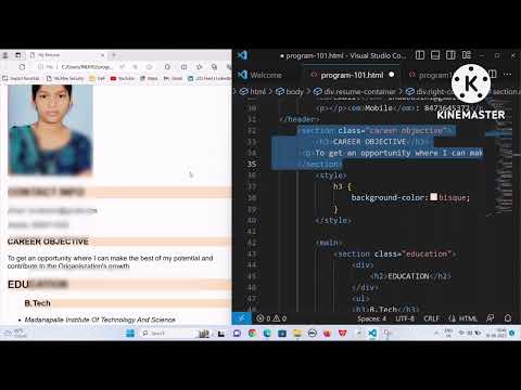 Creating a Resume Webpage Using HTML and CSS |VS code|Glitch