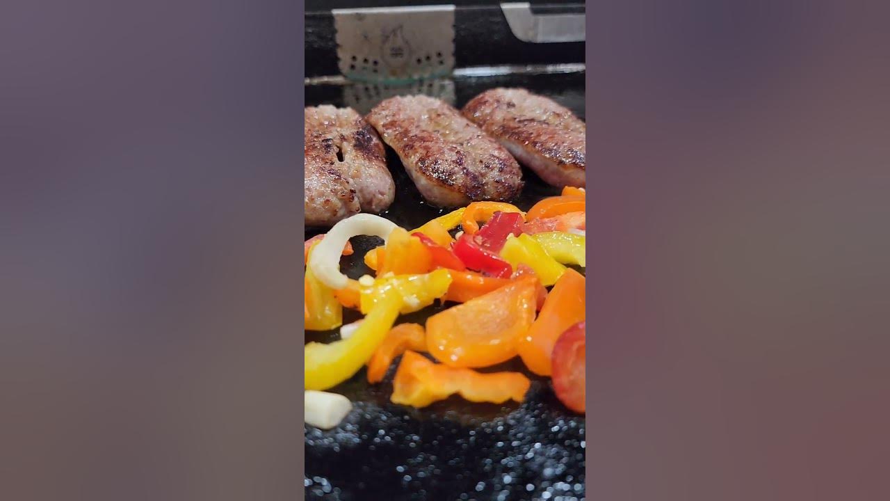 Keto Loaded Brats on the Blackstone Griddle shorts 